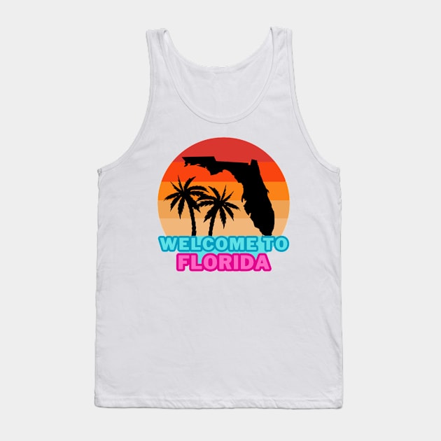 Welcome to Florida Tank Top by Cute Tees Kawaii